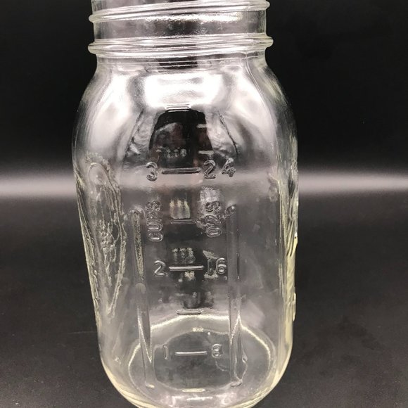 Ball Wide Mouth Glass Mason Jar 800ml/27oz No Lid 6 3/4" Fruit Design Mason Jar - Picture 2 of 11